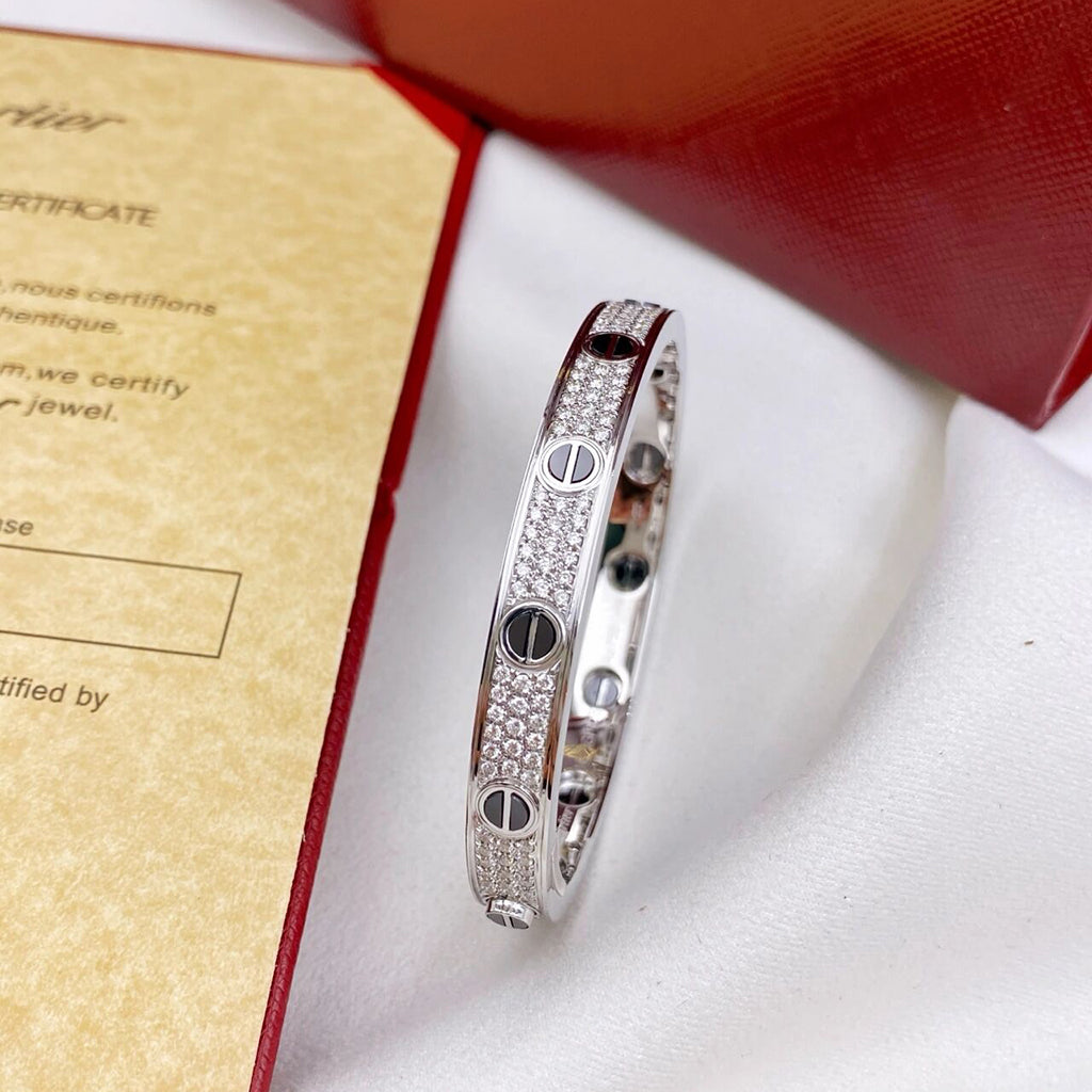 [Cadisa] LOVE BRACELET 6.1MM DIAMOND-PAVED CERAMIC