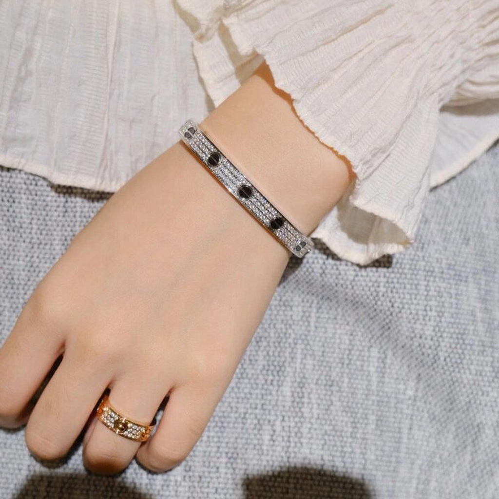 [Cadisa] LOVE BRACELET 6.1MM DIAMOND-PAVED CERAMIC