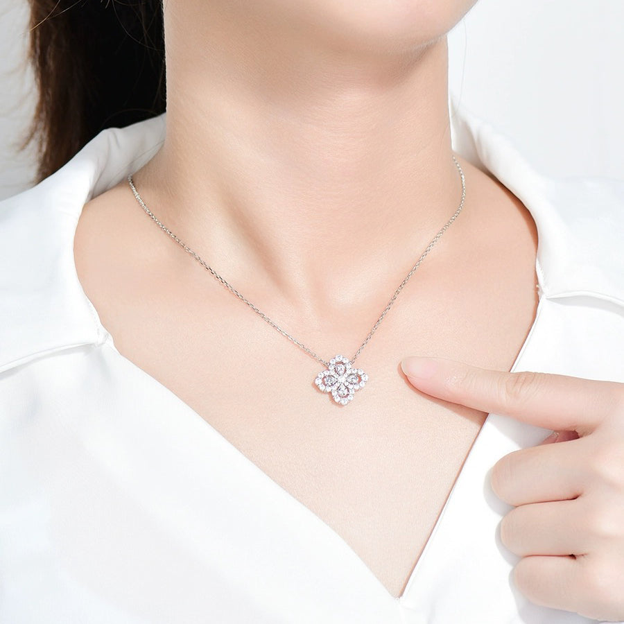 [Cadisa]LOOP NECKLACE FULL MOTIF DIAMOND 16MM MULTIPLE COLORS