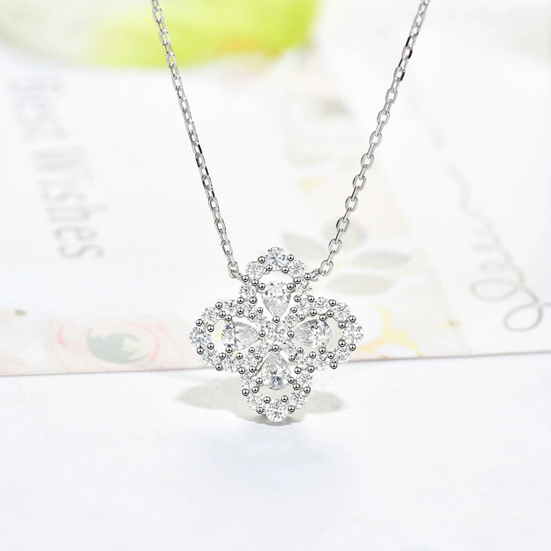 [Cadisa]LOOP NECKLACE FULL MOTIF DIAMOND 16MM MULTIPLE COLORS
