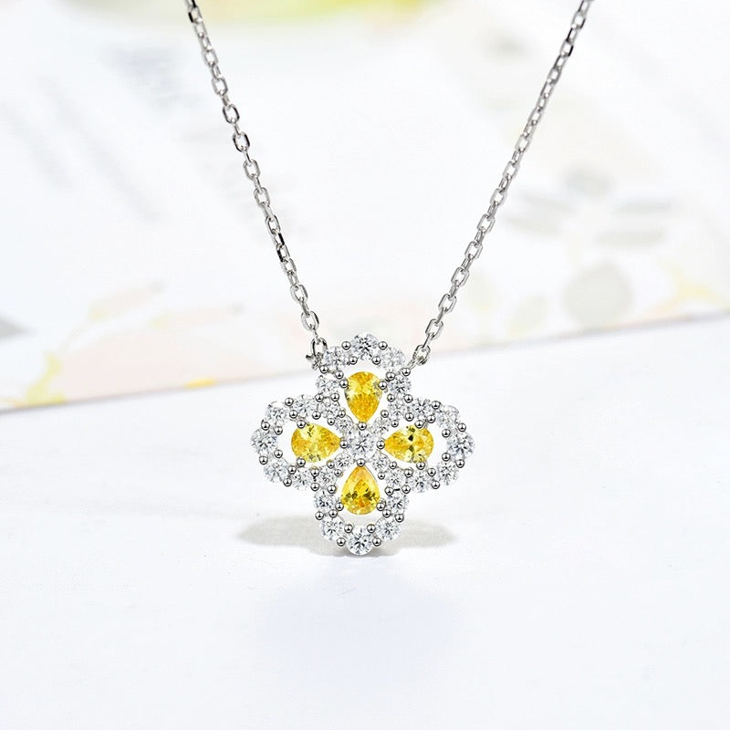[Cadisa]LOOP NECKLACE FULL MOTIF DIAMOND 16MM MULTIPLE COLORS