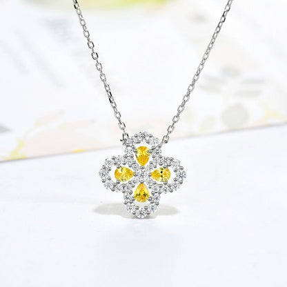 [Cadisa]LOOP NECKLACE FULL MOTIF DIAMOND 16MM MULTIPLE COLORS
