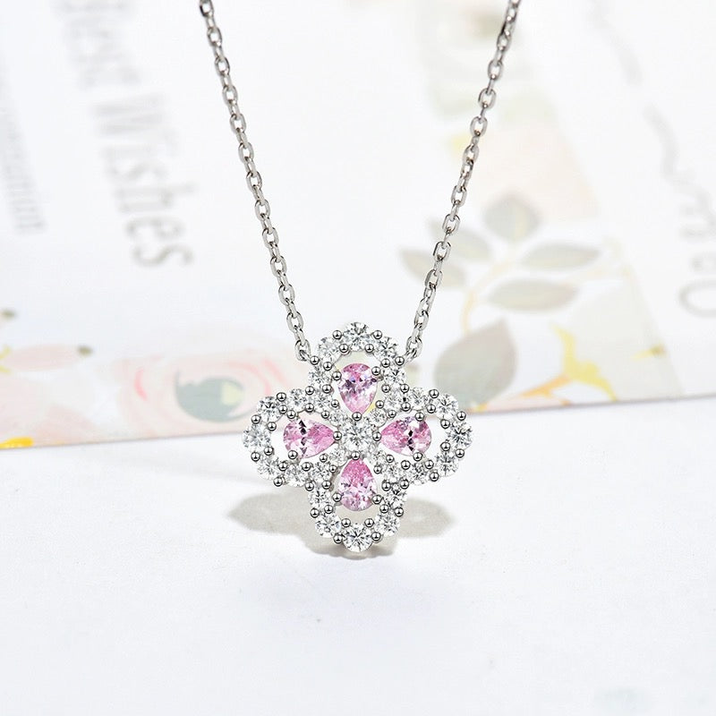 [Cadisa]LOOP NECKLACE FULL MOTIF DIAMOND 16MM MULTIPLE COLORS