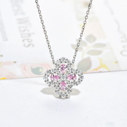 [Cadisa]LOOP NECKLACE FULL MOTIF DIAMOND 16MM MULTIPLE COLORS