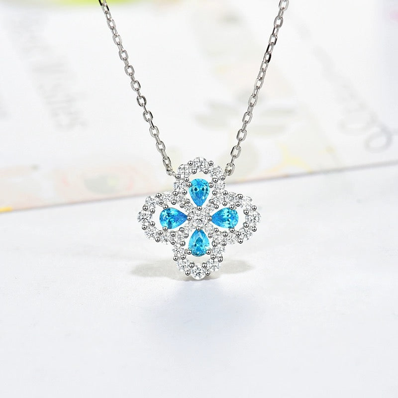 [Cadisa]LOOP NECKLACE FULL MOTIF DIAMOND 16MM MULTIPLE COLORS
