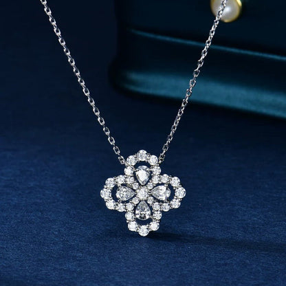 [Cadisa]LOOP NECKLACE FULL MOTIF DIAMOND 16MM MULTIPLE COLORS