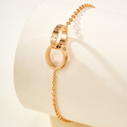 [Cadisa] LOVE BRACELET DOUBLE RING