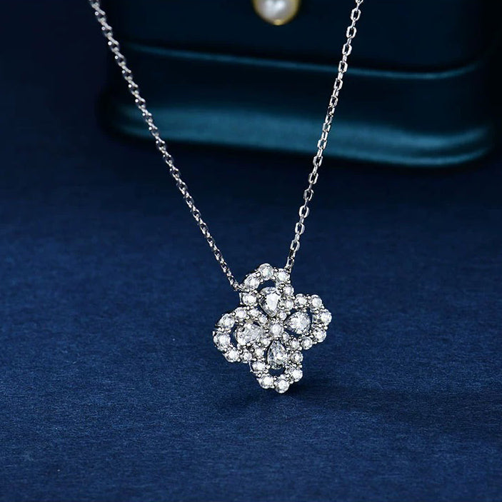 [Cadisa]LOOP NECKLACE FULL MOTIF DIAMOND 16MM MULTIPLE COLORS