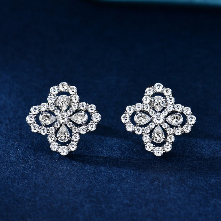 [Cadisa]LOOP EARRINGS FULL MOTIF DIAMOND 16MM