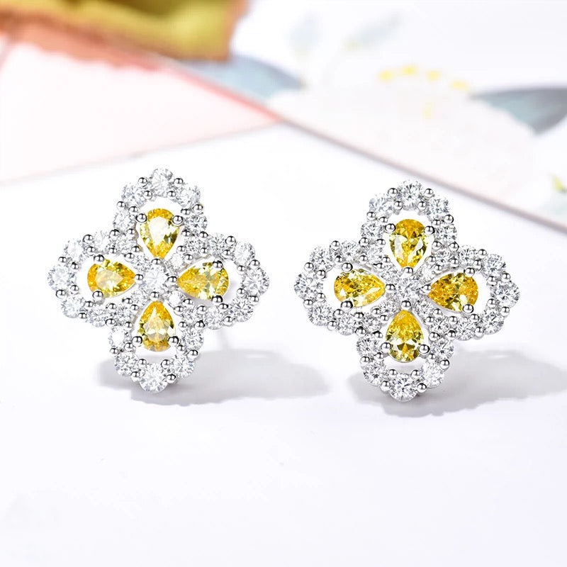 [Cadisa]LOOP EARRINGS FULL MOTIF DIAMOND 16MM