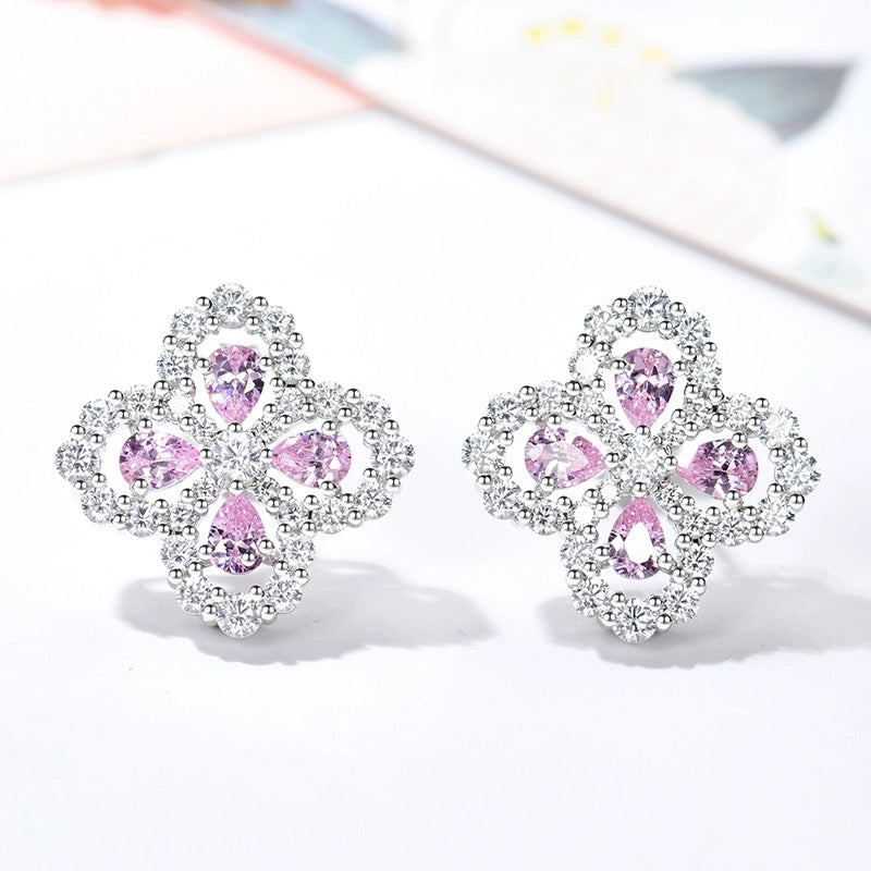 [Cadisa]LOOP EARRINGS FULL MOTIF DIAMOND 16MM