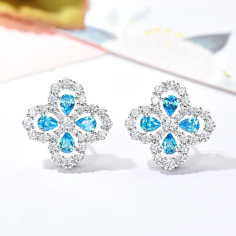 [Cadisa]LOOP EARRINGS FULL MOTIF DIAMOND 16MM