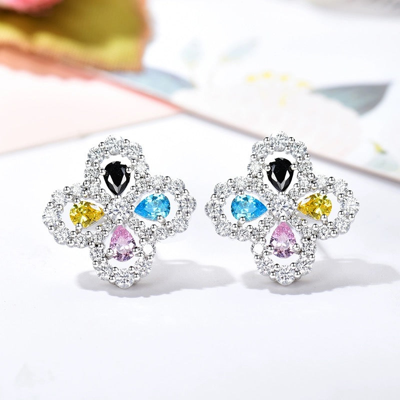 [Cadisa]LOOP EARRINGS FULL MOTIF DIAMOND 16MM