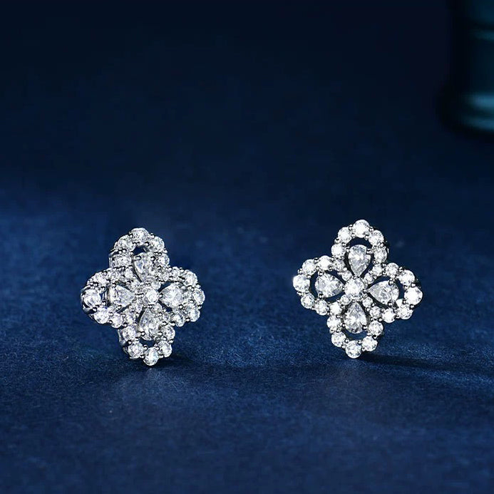 [Cadisa]LOOP EARRINGS FULL MOTIF DIAMOND 16MM