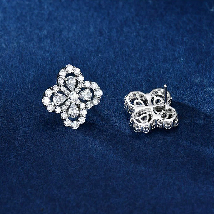[Cadisa]LOOP EARRINGS FULL MOTIF DIAMOND 16MM