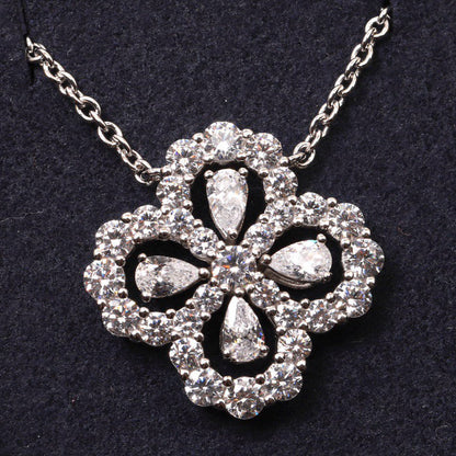 [Cadisa]LOOP NECKLACE FULL MOTIF DIAMOND 16MM MULTIPLE COLORS
