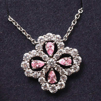 [Cadisa]LOOP NECKLACE FULL MOTIF DIAMOND 16MM MULTIPLE COLORS