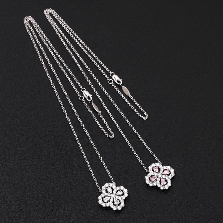 [Cadisa]LOOP NECKLACE FULL MOTIF DIAMOND 16MM MULTIPLE COLORS