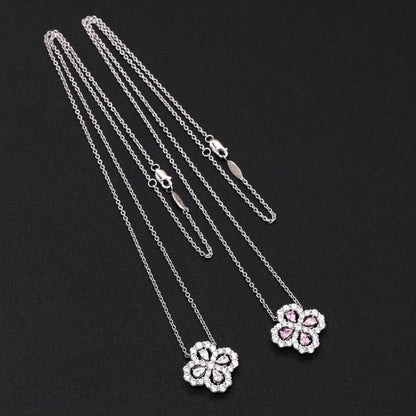 [Cadisa]LOOP NECKLACE FULL MOTIF DIAMOND 16MM MULTIPLE COLORS