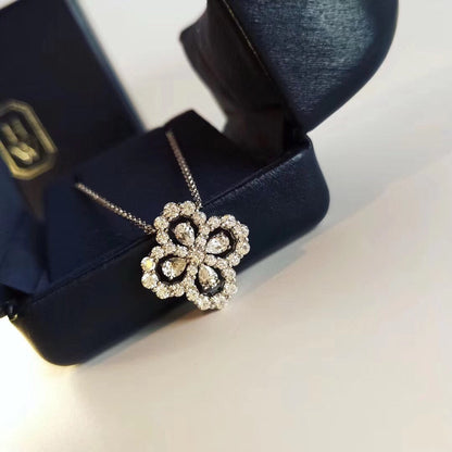 [Cadisa]LOOP NECKLACE FULL MOTIF DIAMOND 16MM MULTIPLE COLORS