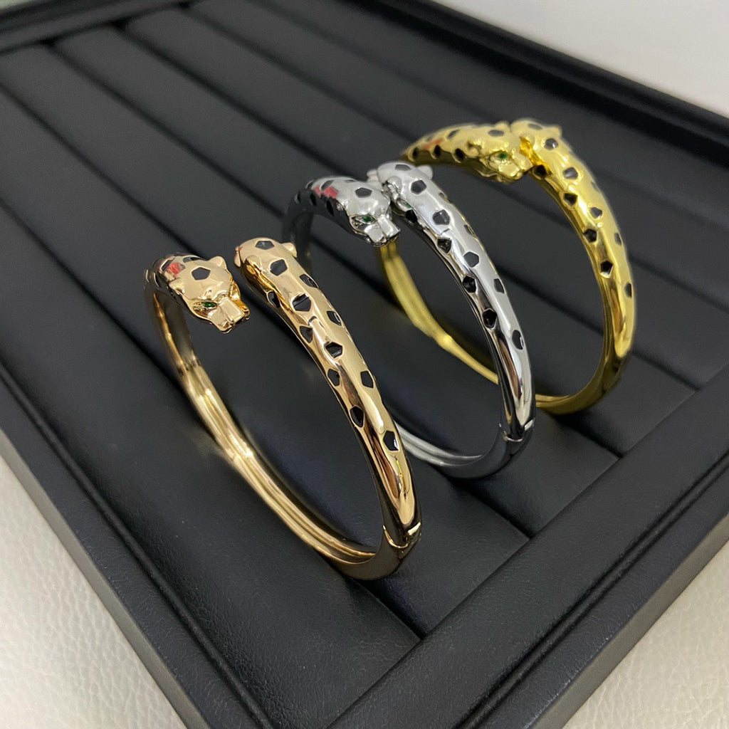 [Cadisa] PANTHERE DOUBLE HEADED OPEN BRACELET