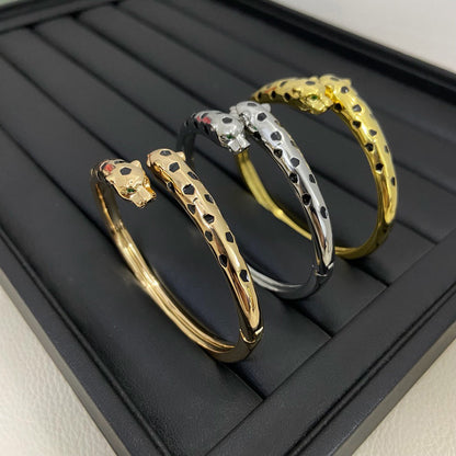 [Cadisa] PANTHERE DOUBLE HEADED OPEN BRACELET