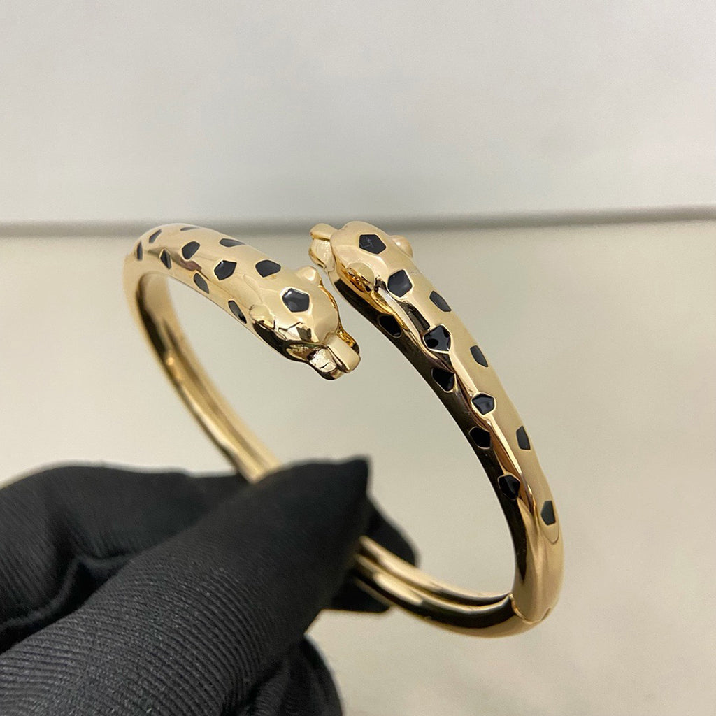 [Cadisa] PANTHERE DOUBLE HEADED OPEN BRACELET