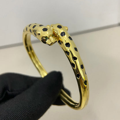 [Cadisa] PANTHERE DOUBLE HEADED OPEN BRACELET