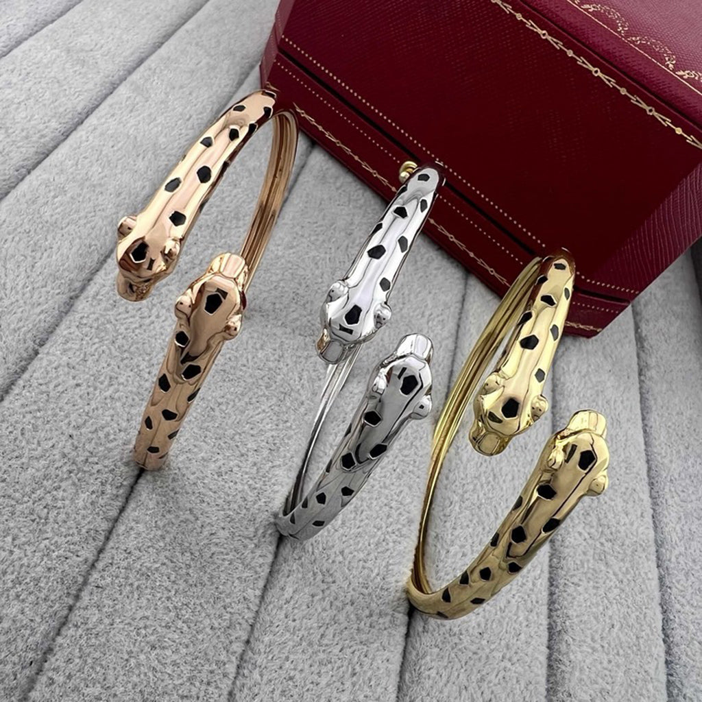[Cadisa] PANTHERE DOUBLE HEADED OPEN BRACELET