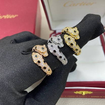[Cadisa] PANTHERE DOUBLE HEADED FULL DIAMOND  RING