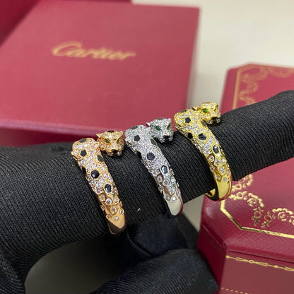 [Cadisa] PANTHERE DOUBLE HEADED FULL DIAMOND  RING