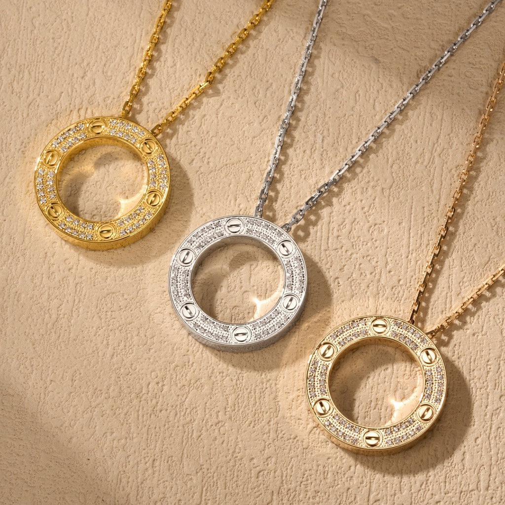 [Cadisa] LOVE NECKLACE 16MM  FULL DIAMOND