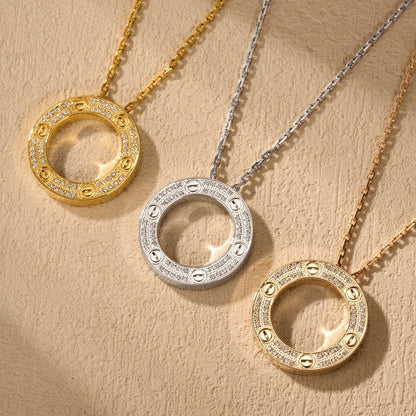 [Cadisa] LOVE NECKLACE 16MM  FULL DIAMOND
