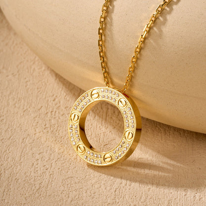 [Cadisa] LOVE NECKLACE 16MM  FULL DIAMOND