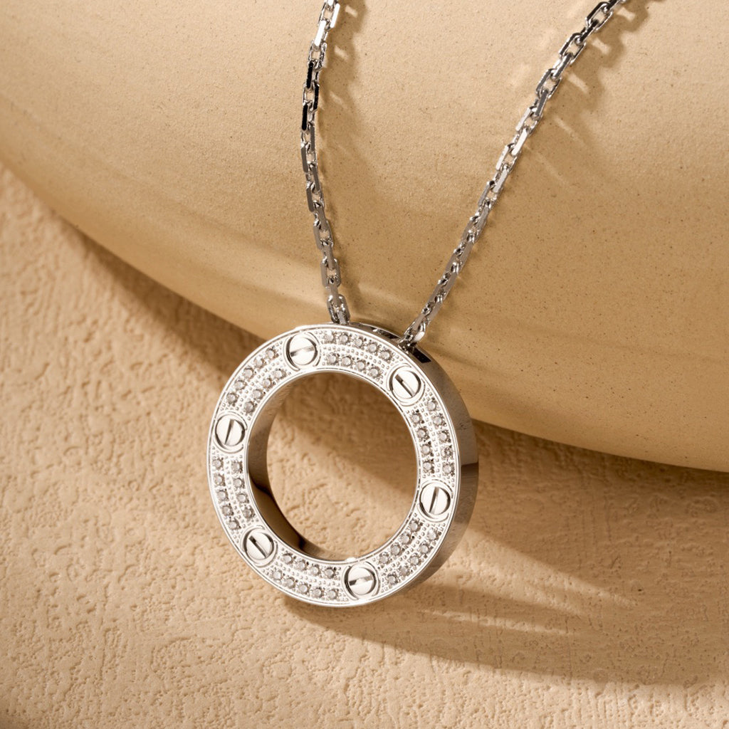 [Cadisa] LOVE NECKLACE 16MM  FULL DIAMOND