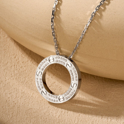[Cadisa] LOVE NECKLACE 16MM  FULL DIAMOND