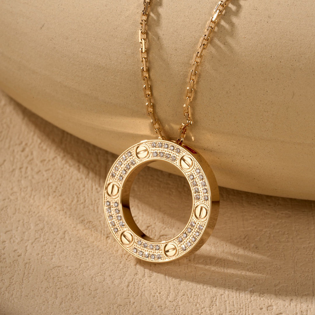[Cadisa] LOVE NECKLACE 16MM  FULL DIAMOND