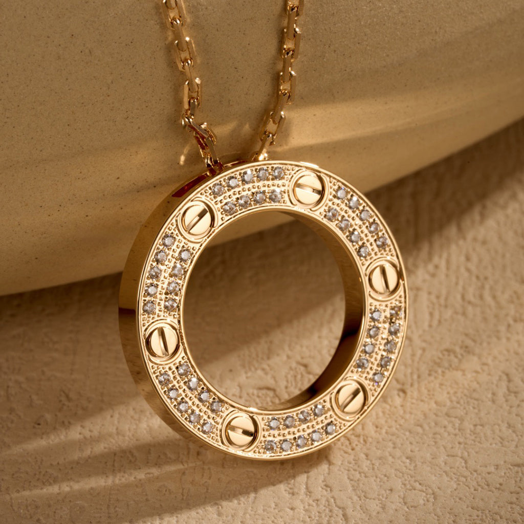[Cadisa] LOVE NECKLACE 16MM  FULL DIAMOND