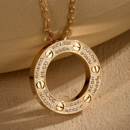 [Cadisa] LOVE NECKLACE 16MM  FULL DIAMOND