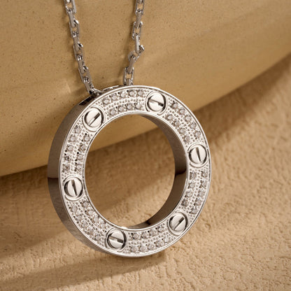 [Cadisa] LOVE NECKLACE 16MM  FULL DIAMOND