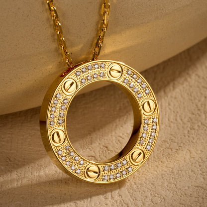 [Cadisa] LOVE NECKLACE 16MM  FULL DIAMOND