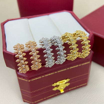 [Cadisa] CLASH 6.4MM FULL DIAMOND SMALL EARRINGS