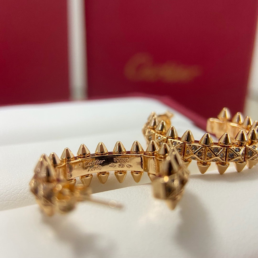 [Cadisa] CLASH 6.4MM FULL DIAMOND SMALL EARRINGS