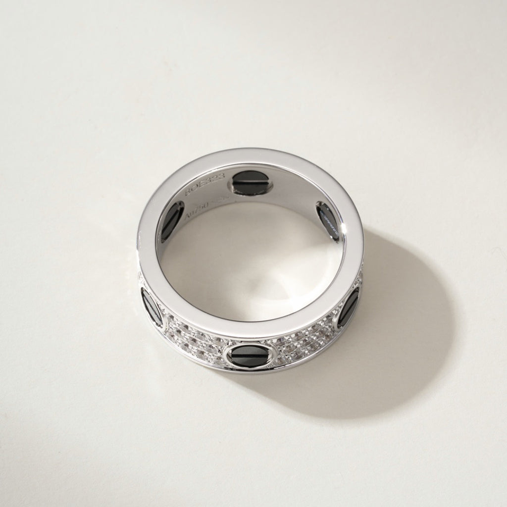 [Cadisa] LOVE RING 5.5MM DIAMONDS PAVED CERAMIC