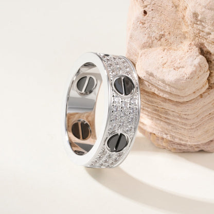 [Cadisa] LOVE RING 5.5MM DIAMONDS PAVED CERAMIC