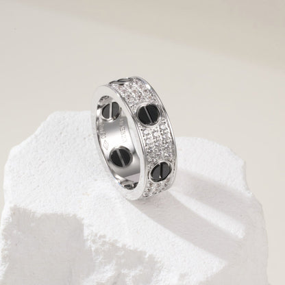 [Cadisa] LOVE RING 5.5MM DIAMONDS PAVED CERAMIC