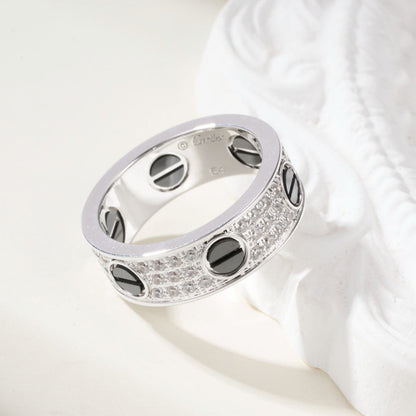 [Cadisa] LOVE RING 5.5MM DIAMONDS PAVED CERAMIC