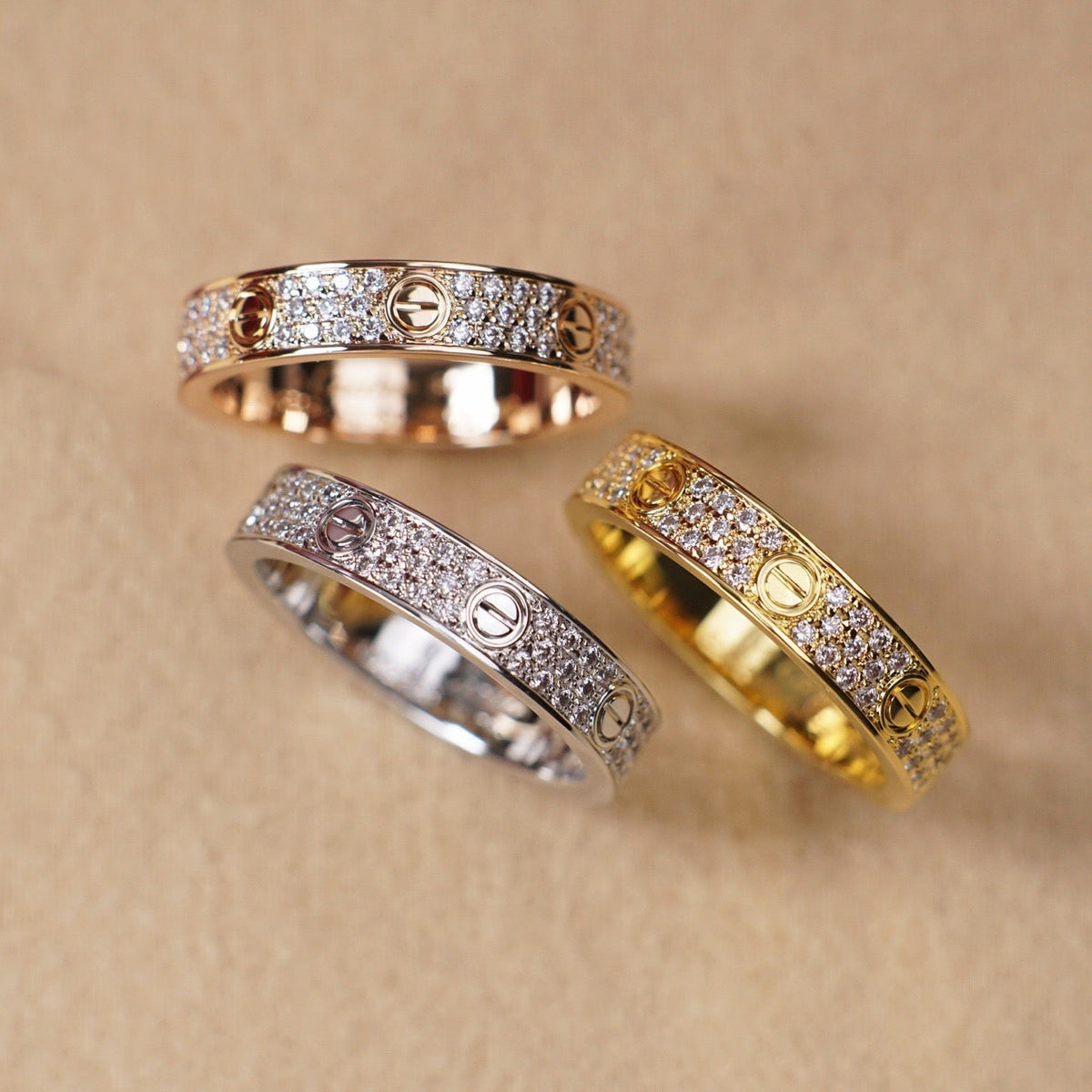 [Cadisa] LOVE RING 4.0MM DIAMOND PAVED