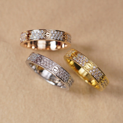 [Cadisa] LOVE RING 4.0MM DIAMOND PAVED