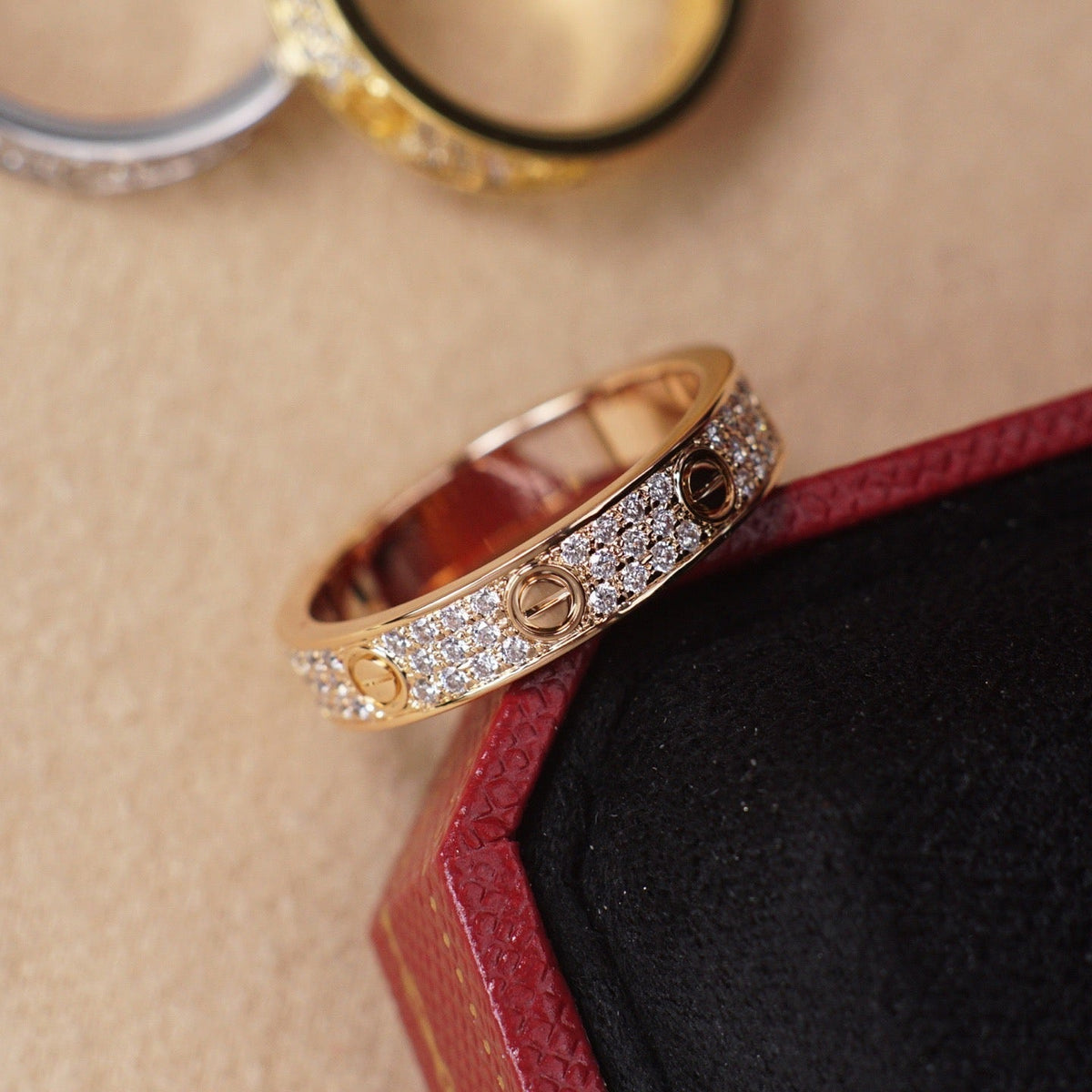 [Cadisa] LOVE RING 4.0MM DIAMOND PAVED